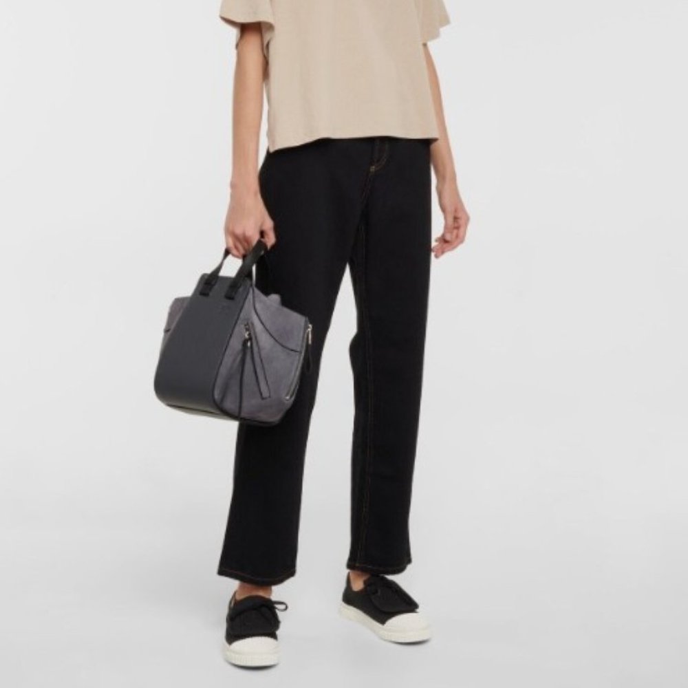 LOEWE Anagram Flap Sneakers in Black Canvas Size EU 38/US 8